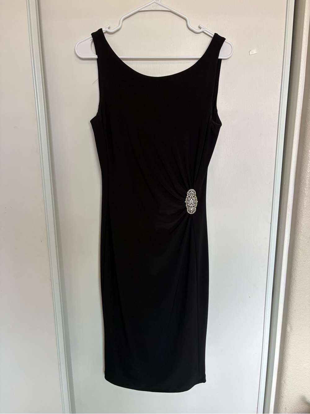 Ralph Lauren Evening Formal Little Dress Black Brooch Lined GORGEOUS 6